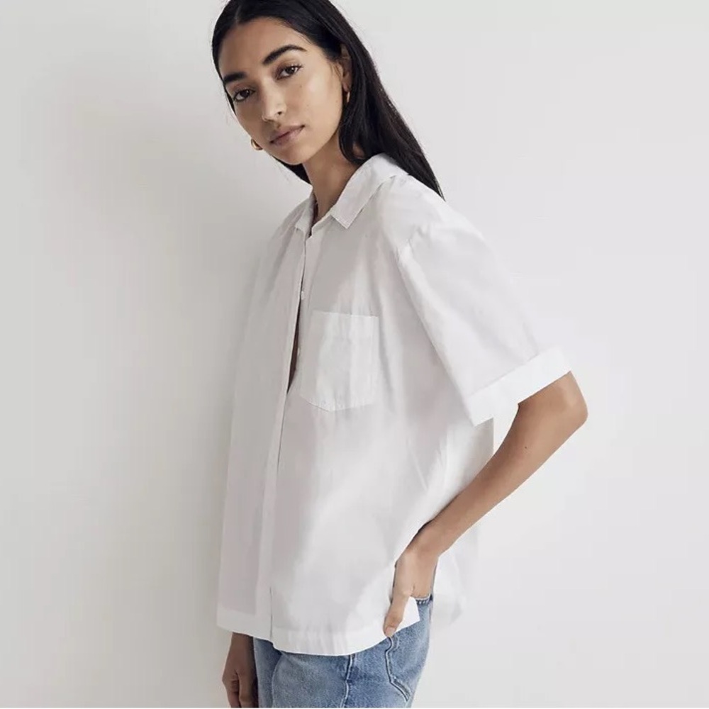 Madewell classic button down lightweight white shirt - Picture 2 of 13
